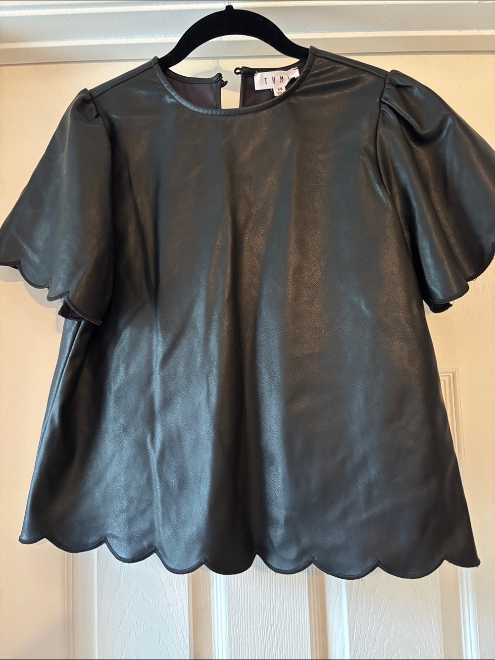 THML faux leather top